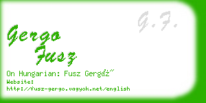 gergo fusz business card